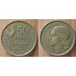 France 50 Francs 1953 B Franc Guiraud Piece