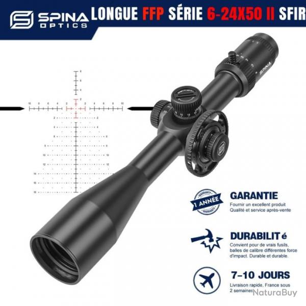 LONGUE FPP SERIE  HD 6-24x50SFIR-ONLY FFP SCOPE- paiement 3 ou 4 fois LIVRAISON GRATUITE