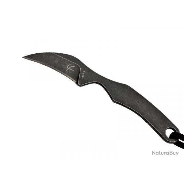 COUTEAU DE COU FRED PERRIN "LE CHESTNUT KNIFE"  TOUT ACIER BLACKWASH LAME 4CM