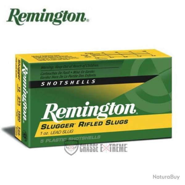 5 Munitions REMINGTON Slugger Cal 12/70 Semi/Mag 28.5Gr