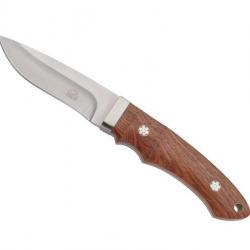 BEL1475 POIGNARD PUMA KNIFE TEC  LAME 9CM ACIER MANCHE PALISSANDRE + ETUI CUIR NEUF