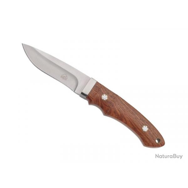 BEL1475 POIGNARD PUMA KNIFE TEC  LAME 9CM ACIER MANCHE PALISSANDRE + ETUI CUIR NEUF