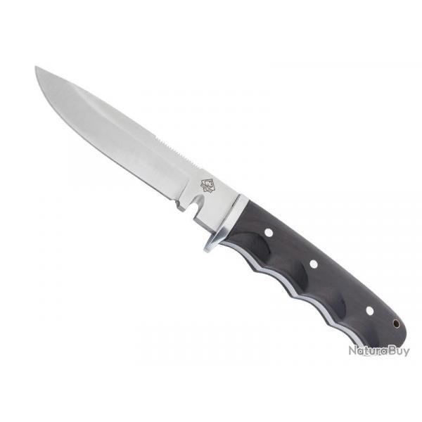 BEL1478 POIGNARD PUMA TEC KNIFE LAME 13.5CM ACIER MANCHE BOIS DE SANTAL + ETUI CUIR NEUF