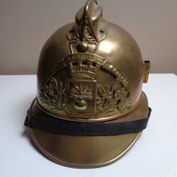 Casque Pompier Mle. 1885 commune de HUISMES ( 37 )