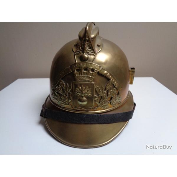 Casque Pompier Mle. 1885 commune de HUISMES ( 37 )