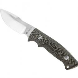 BEL1485 POIGNARD MASERIN TOUT TERRAIN LAME 10CM INOX MANCHE MICARTA GRIS AVEC RESERVE + ETUI NEUF