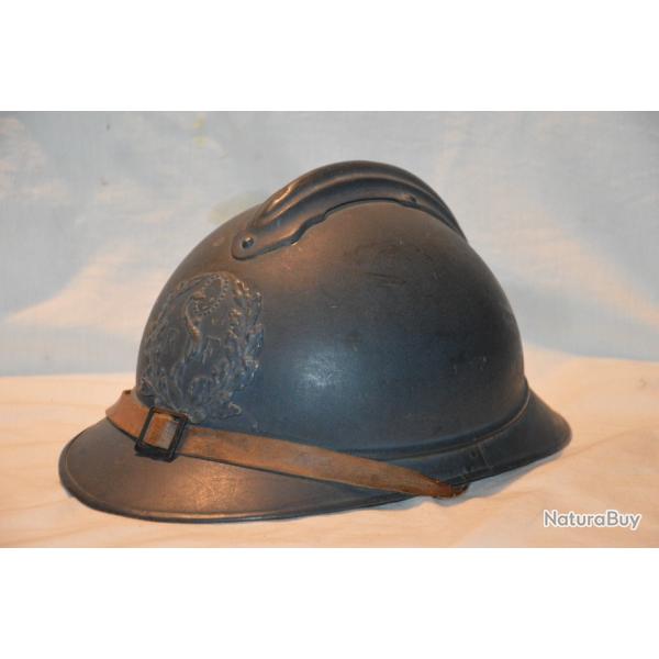 CASQUE ADRIAN 1915 ATTRIBUT DU SERVICE DE SANTE-MEDECIN-INFIRMIER- 1 GUERRE MONDIALE 1914/1918