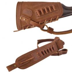 WAYNE'S DOG-Couverture de crosse de fusil en cuir -Brown Right .357