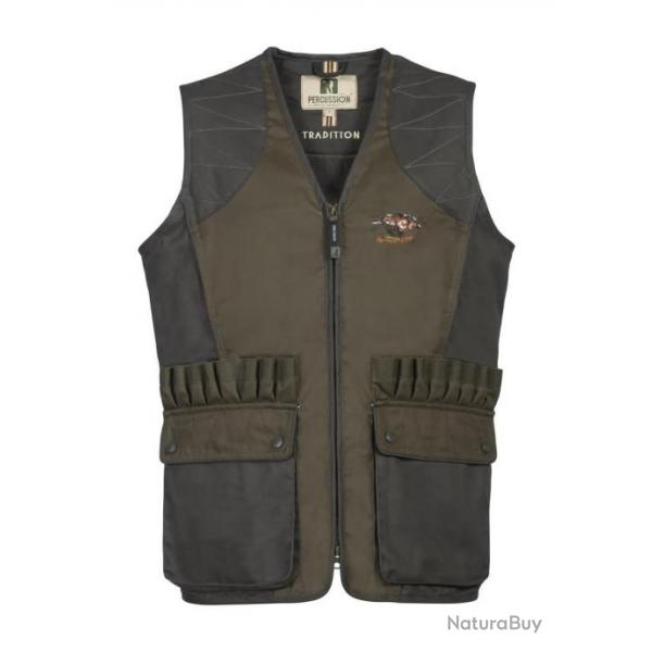 Gilet de chasse Percussion Tradition brod Sanglier - Kaki clair - 2XL