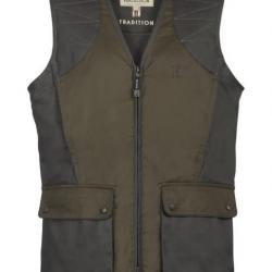 Gilet de chasse Percussion Tradition sans cartouchières brodé Logo - Kaki - 2XL