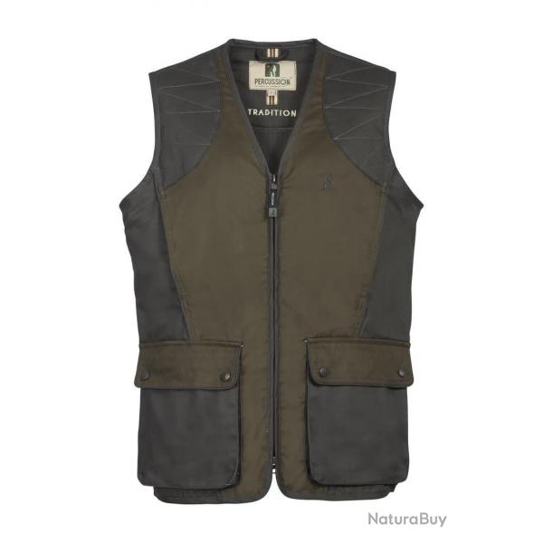 Gilet de chasse Percussion Tradition sans cartouchires brod Logo - Kaki - 3XL