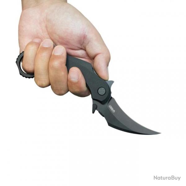 Couteau Kubey Rogue Pikal Karambit Black Manche G10 Lame Acier 14C28N Blk IKBS Linerlock KUB298B