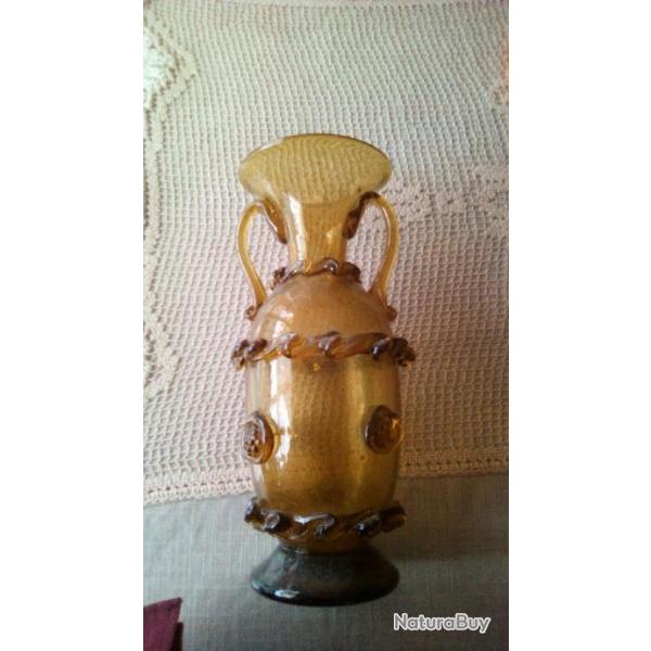 Vase verre souffl antique