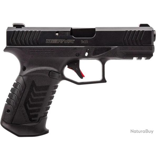 DERYA PISTOLET DY9 CAL 9X19 NOIR AVEC OPTIC READY, CHARGEURS 2x15 et 4 GRIPS