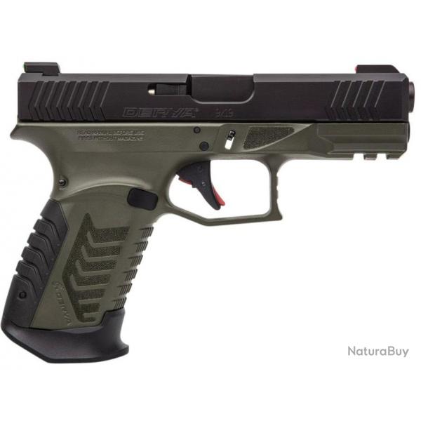 DERYA PISTOLET DY9 CAL 9X19 NOIR/VERT AVEC OPTIC READY,CHARGEURS 2x15 & 4 GRIPS