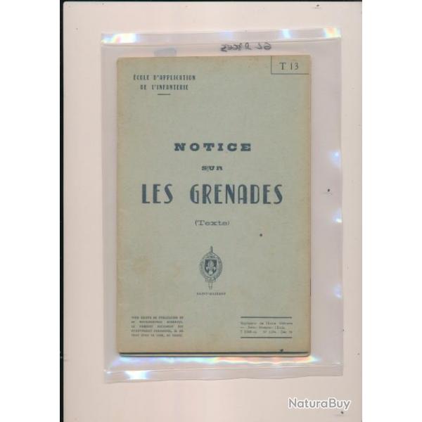 Manuel instruction NOTICE Sur les Grenades 2 volumes