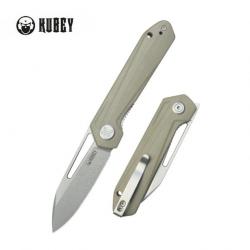 Couteau Kubey Royal Tan Manche G10 Lame Acier 14C28N SW IKBS Linerlock Clip KUB321Q