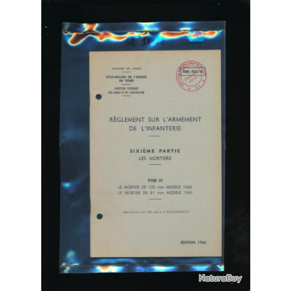 Manuel instruction NOTICE LES MORTIERS DE 120mm Mle 1960 et 81mm Mle 1961