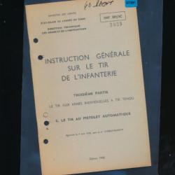 Manuel instruction NOTICE LE TIR  AU ¨PISTOLET AUTOMATIQUE