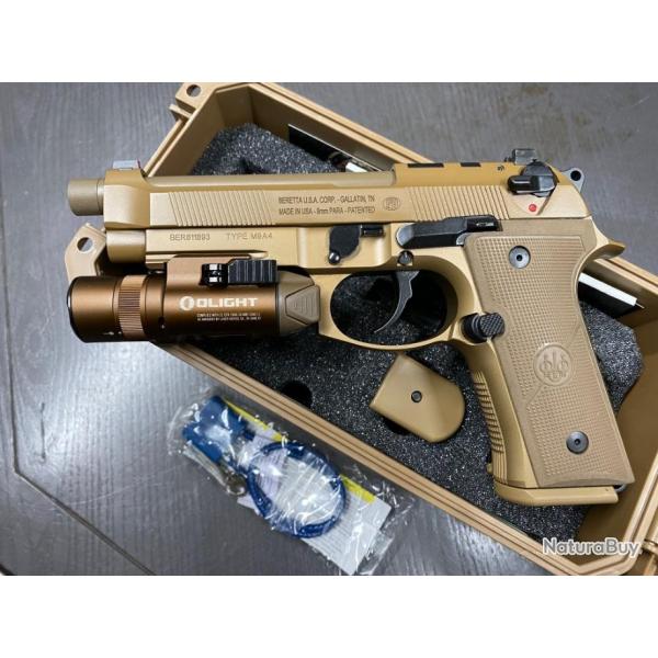 Occasion !  Pistolet Beretta M9A4 TAN Cal.9x19 + point rouge Olight