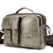 Sac Bandoulière En Cuir Véritable Pour Homme - Style Rétro Antivol - Taille Moyenne - Neuf