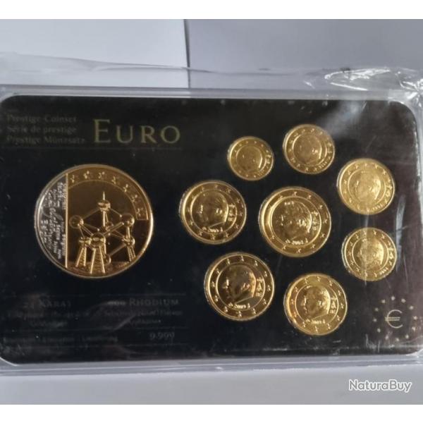 Coffret Prestige Monnaies de Collection Euro Belgique Or Et Rhodium dition Limite Neuf Blister