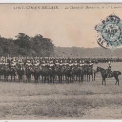 CPA Saint Germain en Laye - le champ de manoeuvre le 11e cuirassier au repos