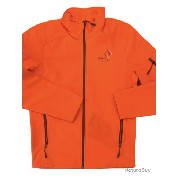 Veste impermable Orange fluorescente Logo PRO CACCIA