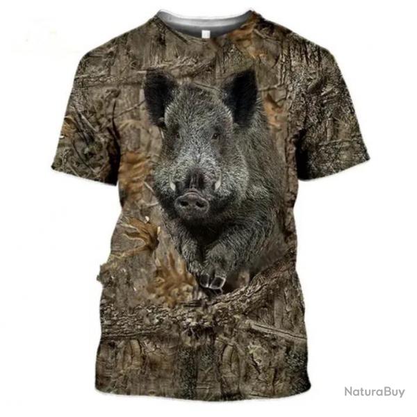 Tee-shirt chasse sanglier au choix ! taille s  2xl