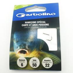 Hameçons Spécial Carpe et Gros Poissons 6 / D 0.22mm