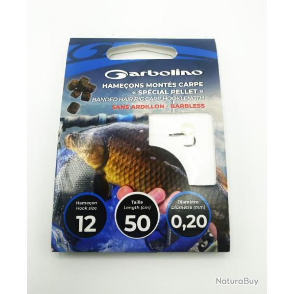 Garbolino hameons monts barbless spcials pellet T:12 / 0.20mm