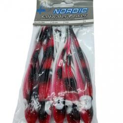 5 Octopus Nordic 12cm rouge blanc noir