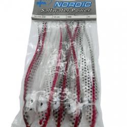 5 Octopus Nordic 12cm gris rouge blanc