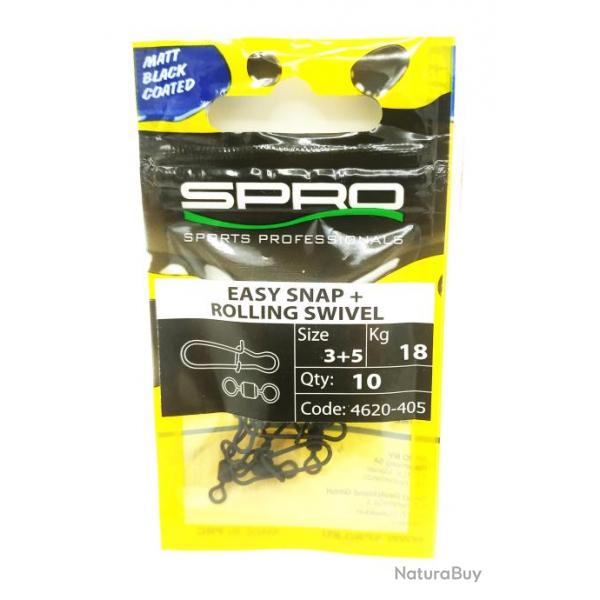 Spro merillon easy snap+rolling swivel