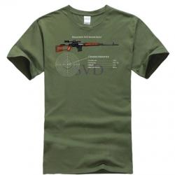 T-shirt SVD Dragunov caractéristique couleur homme - Vert armée