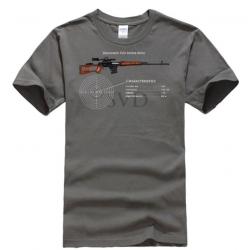 T-shirt SVD Dragunov caractéristique couleur homme - Gris