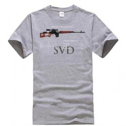 T-shirt SVD Dragunov caractéristique couleur homme - Gris clair