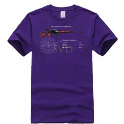 T-shirt SVD Dragunov caractéristique couleur homme - Violet