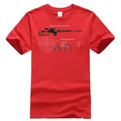 T-shirt SVD Dragunov caractéristique couleur homme - Rouge