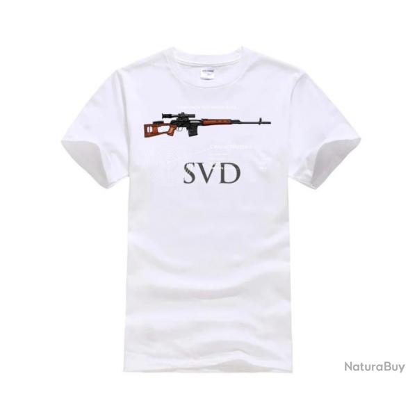 T-shirt SVD Dragunov caractristique couleur homme - Blanc