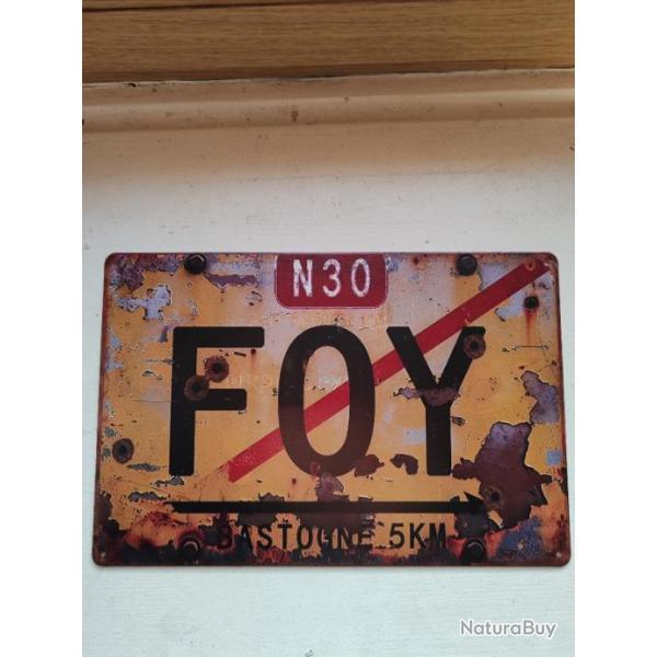 PLAQUE MTAL VINTAGE "FOY"