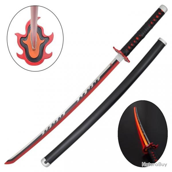 KATANA DECO LAME ACIER ET LED MOTIF DEMON SLAYER