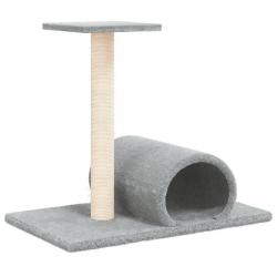 Arbre à chat meuble tour grimper jouet grattage grattoir escalade plateforme avec tunnel clair 60 x