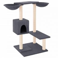 Arbre à chat meuble tour grimper jouet grattage grattoir escalade plateforme avec griffoirs foncé 8