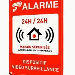 Panneau Alarme Maison sécurisé 24h/24 dispositif vidéo surveillance avec effet rouille