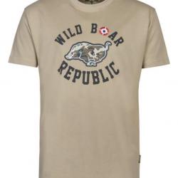 Tee-shirt Percussion Wild Boar Republic sanglier courant - Beige - 2XL