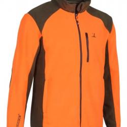 Blouson polaire Percussion Cor brodé Sanglier - Orange / Kaki - 2XL