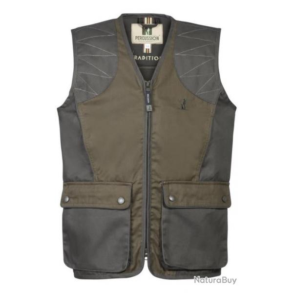 Gilet de chasse Enfant Percussion Tradition - Kaki clair - 10A