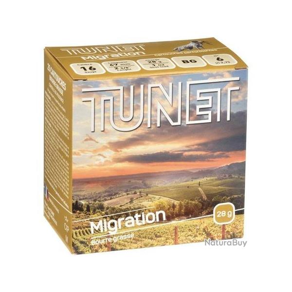 TUNET Cartouches de chasse MIGRATION par boite de 25 16 67 28g