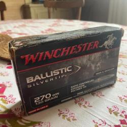 Munitions Winchester Ballistic Silvertip 270 Win 130 gr - 18 cartouches